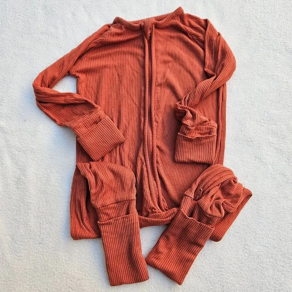 Brixton Phoenix Rust Bamboo Zip Romper 12-18M